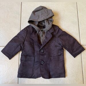 Kenneth Cole Reaction Boys Brown Jacket Size 6/9 Months Hooded Lining Gray